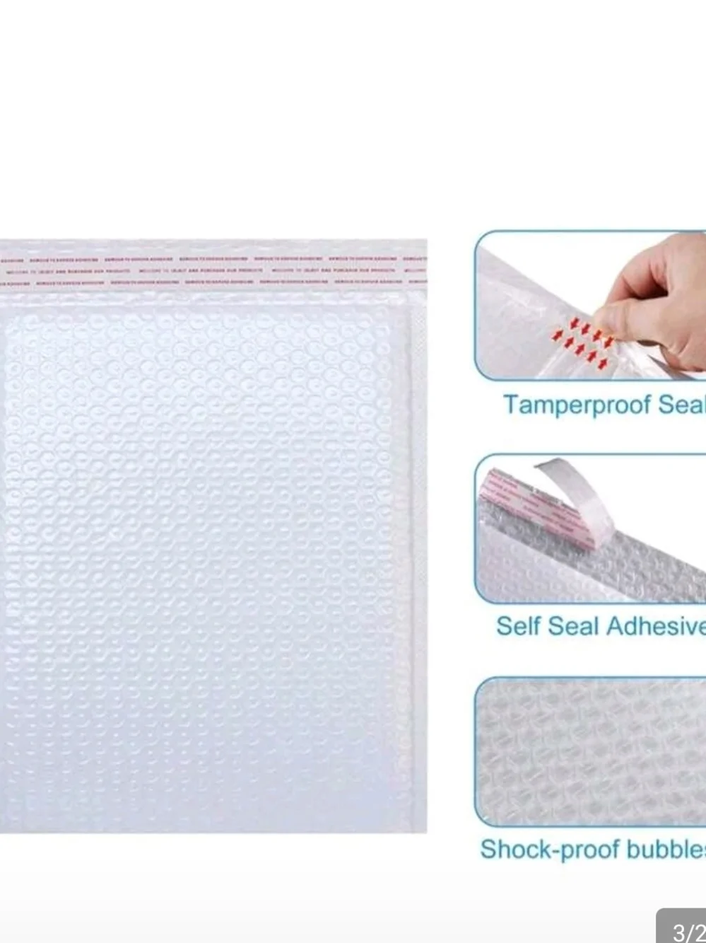 10/7$ White Bubble Mailer with Peel & Seal Adhesive - Home Party Supplies